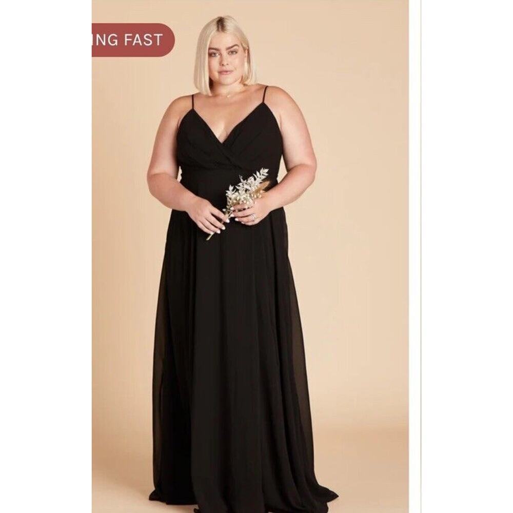 Birdy Grey Chiffon Kaia Maxi Dress In Black Size Medium - Picture 3 of 5